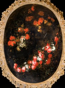 Bloemenslinger op het hoofd